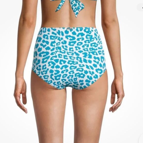 Calvin Klein Womens V-wire Bandeau Halter Tankini Top & High-Waist Bikini Bottom - Picture 4 of 10